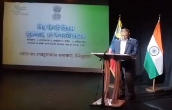 Celebrating World Hindi Day. The Embassy of India Caracas hosted a vibrant event today. Friends of India, Officials & families and students of Hindi recited Hindi poetry. Honble PM Narendra Modi message was read out. In his speech, Ambassador emphasized the role of Hindi as an important part of Indias culture and heritage.